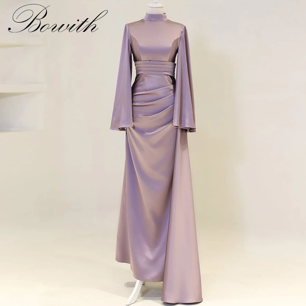 Bowith Modest Evening Dresses High Collar Long Sleeves Floor-Length Prom Party Gown Customized Silk Satin Evening Party Dresses
Bowith Modest Evening Dresses High Collar Long Sleeves Floor-Length Prom Party Gown Customized Silk Satin Evening Party Dresses