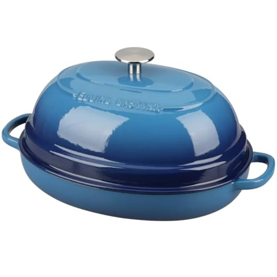 Enameled Oval Cast Iron Dutch Oven Pot with Lid for Sourdough Bread Baking 6QT Lake Blue Scratch-Resistant Enamel
Enameled Oval Cast Iron Dutch Oven Pot with Lid for Sourdough Bread Baking 6QT Lake Blue Scratch-Resistant Enamel