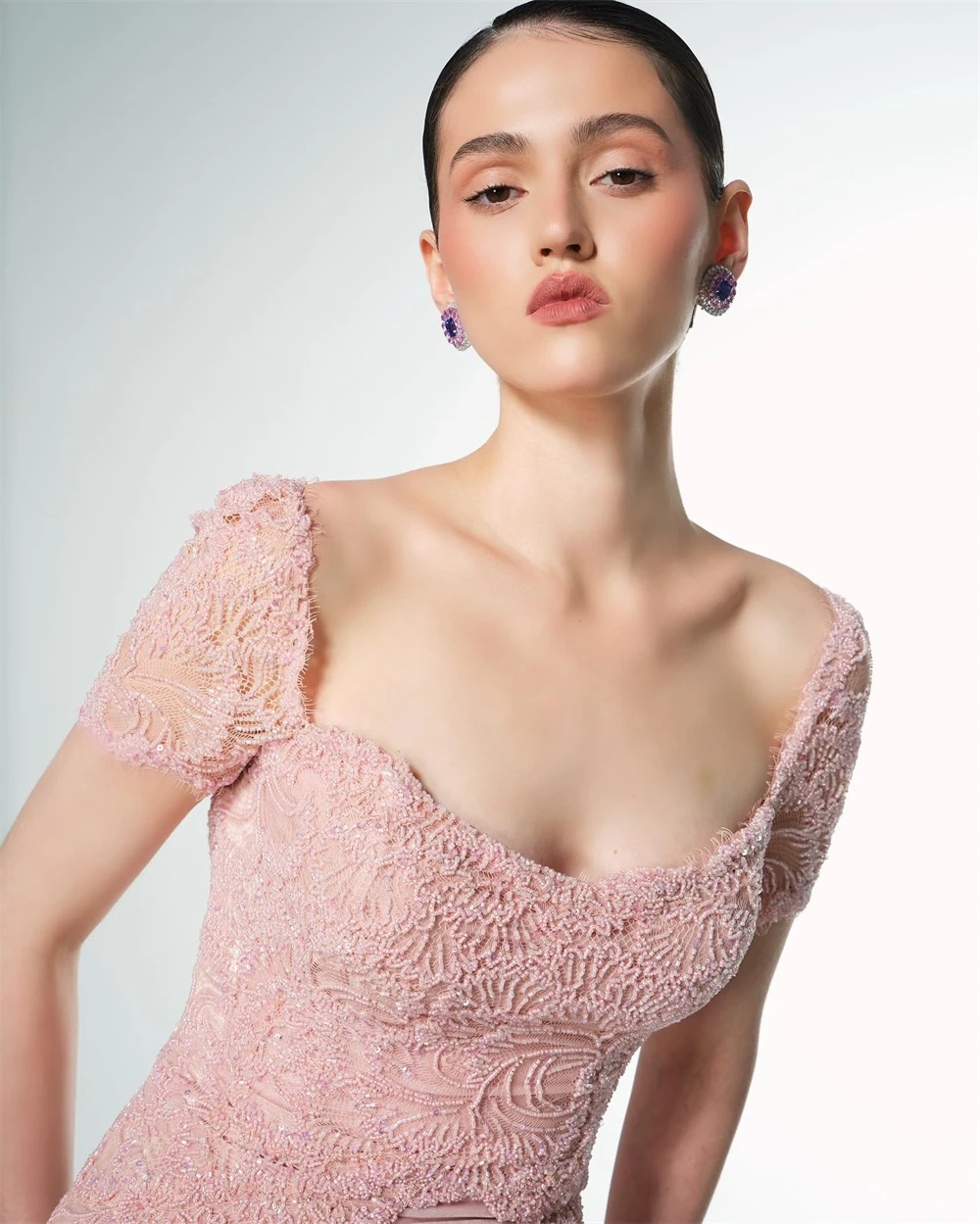 Customized High Quality Pink Evening Dresses Temperament Strapless Short Sleeves Homecoming Dress Luxury Vestido De Festa
Customized High Quality Pink Evening Dresses Temperament Strapless Short Sleeves Homecoming Dress Luxury Vestido De Festa