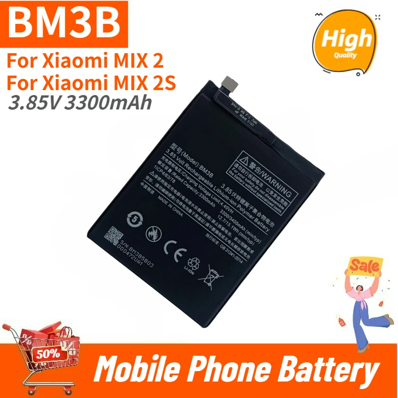 High Quality BM3B Mobile Phone Battery 3.85V 3300mAh For Xiaomi MIX 2/MIX 2S Brand New Replacement Battery
High Quality BM3B Mobile Phone Battery 3.85V 3300mAh For Xiaomi MIX 2/MIX 2S Brand New Replacement Battery
