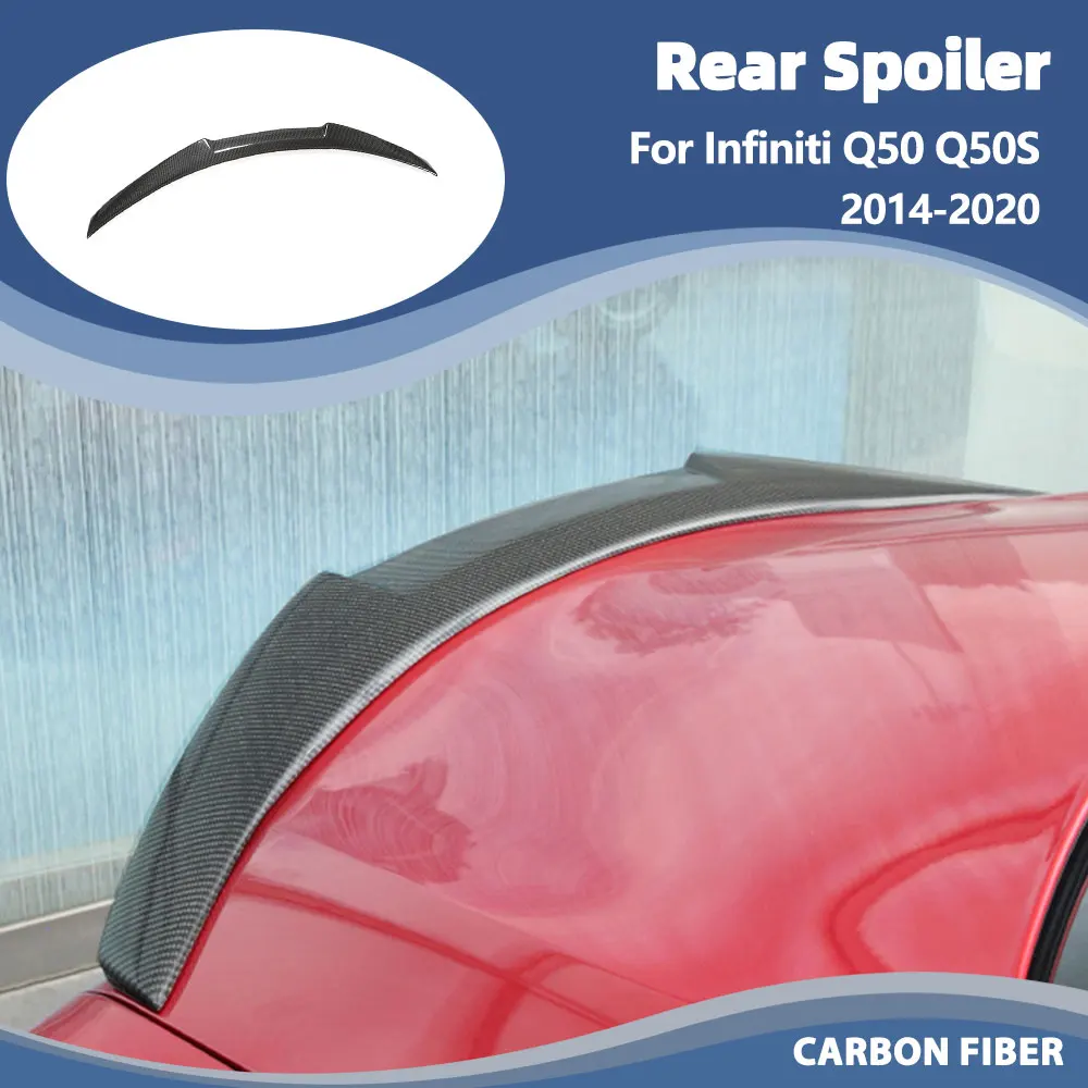 Car Rear Trunk Spoiler for Infiniti Q50 Q50S Sedan 2014-2020 Real Carbon Fiber Rear Trunk Lid Wing Lip
Car Rear Trunk Spoiler for Infiniti Q50 Q50S Sedan 2014-2020 Real Carbon Fiber Rear Trunk Lid Wing Lip