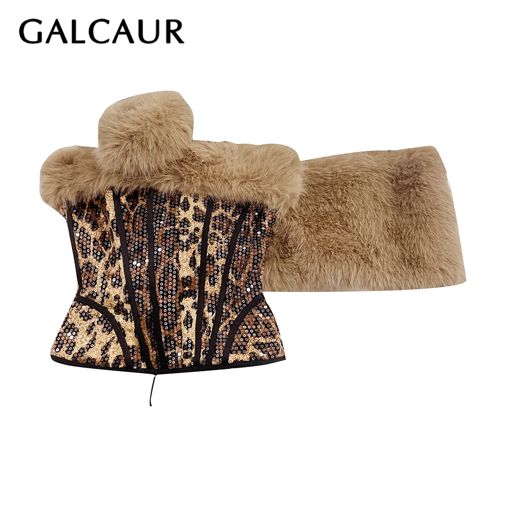 GALCAUR Coffee Spliced Sequins Two Piece Set Female Square Neck Sleeveless Vest American Retro Women's Skirt Sets Fashion Style
GALCAUR Coffee Spliced Sequins Two Piece Set Female Square Neck Sleeveless Vest American Retro Women's Skirt Sets Fashion Style