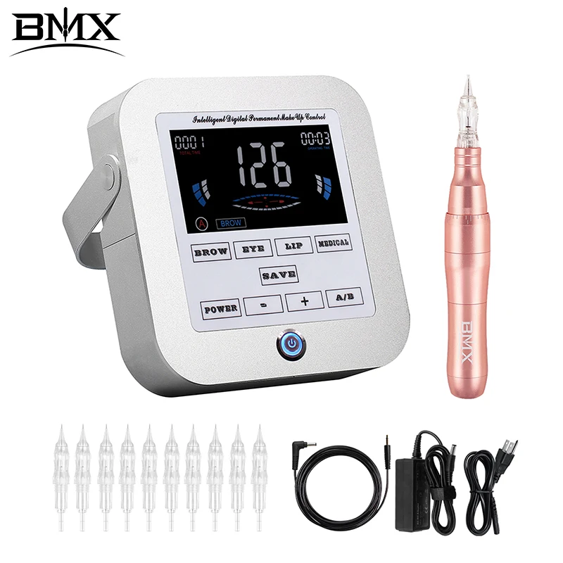 BMX Tattoo Machine Kit Professional Digital Rotary Tattoo Pen with Cartridge Needle For Permanent Makeup Eyebrow Tattoo
BMX Tattoo Machine Kit Professional Digital Rotary Tattoo Pen with Cartridge Needle For Permanent Makeup Eyebrow Tattoo