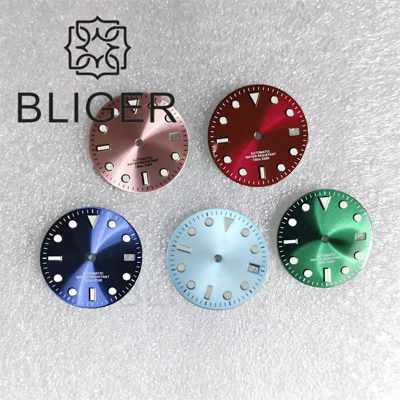 BLIGER 29 мм Sunburst Ice Blue циферблат для часов матовый/глянцевый розовый/красный циферблат с датой и светящимся подходящим механизмом NH35A
BLIGER 29 мм Sunburst Ice Blue циферблат для часов матовый/глянцевый розовый/красный циферблат с датой и светящимся подходящим механизмом NH35A