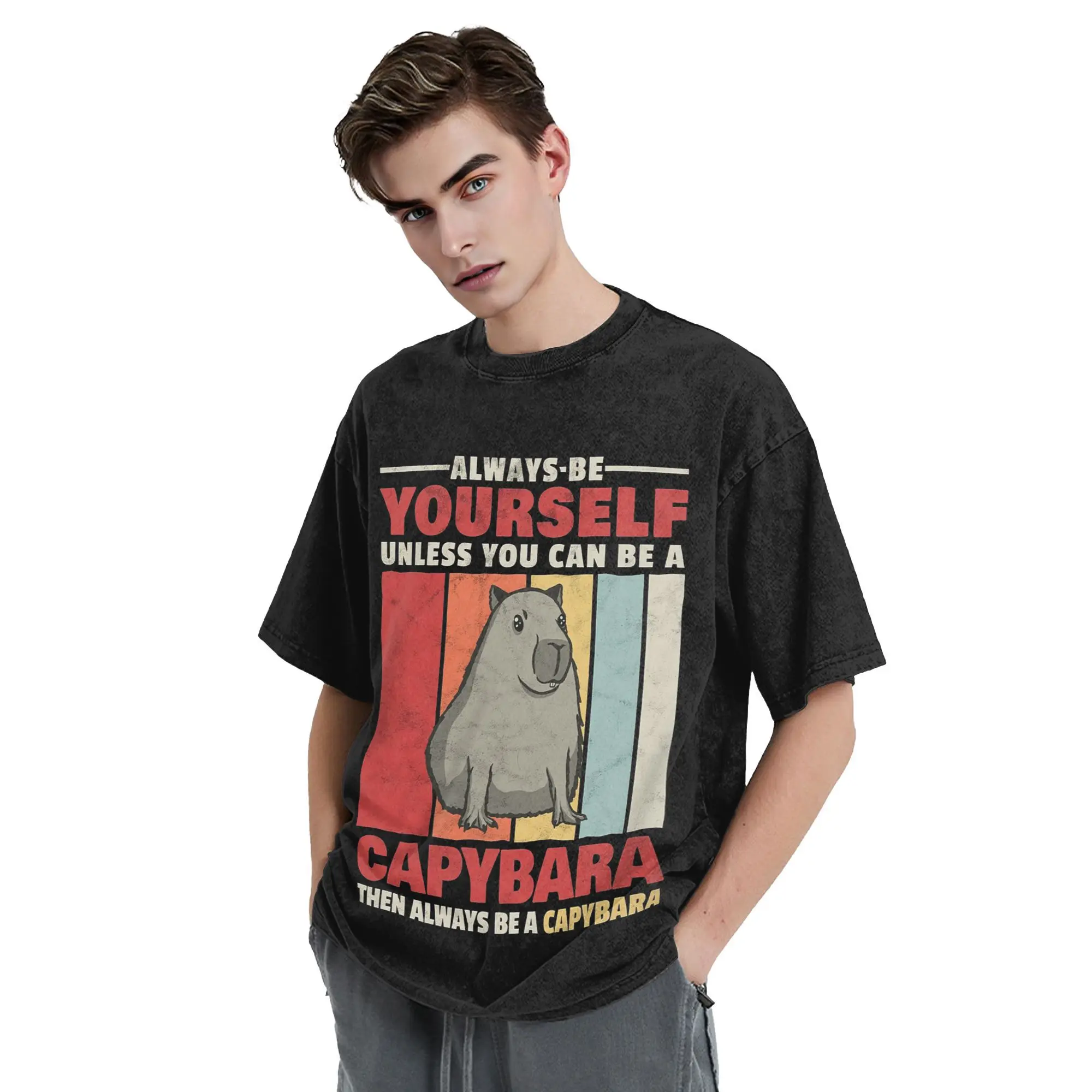 Be Capy Capybara - Don't Worry Be Cappy Футболка для мужчин Хлопковые футболки Мужская летняя одежда с короткими рукавами и круглым вырезом Топы S-2XL
Be Capy Capybara - Don't Worry Be Cappy Футболка для мужчин Хлопковые футболки Мужская летняя одежда с короткими рукавами и круглым вырезом Топы S-2XL