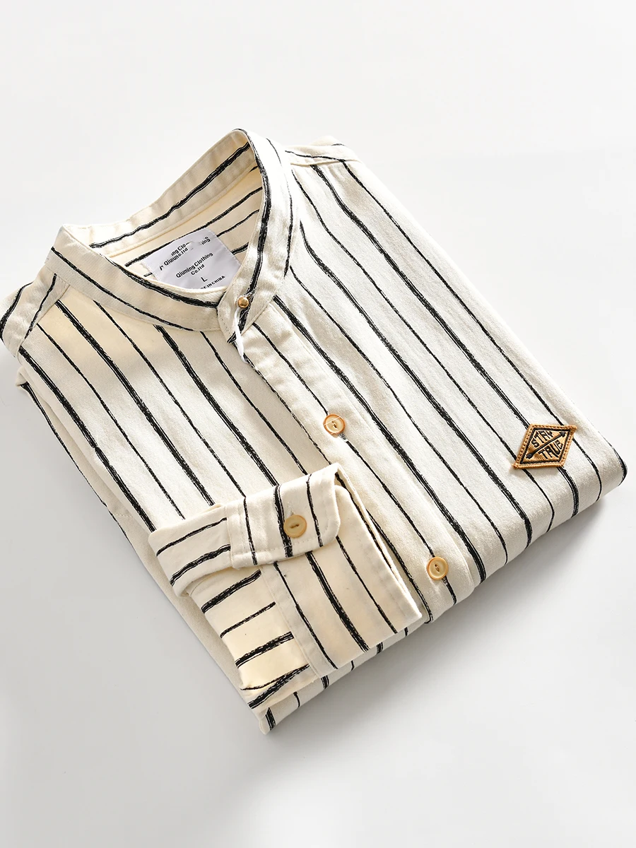 Retro Washed Vertical Stripe Casual Shirt Long Sleeve Men's Cotton Polyester Spring Youth Fashion Standard Fit
Retro Washed Vertical Stripe Casual Shirt Long Sleeve Men's Cotton Polyester Spring Youth Fashion Standard Fit