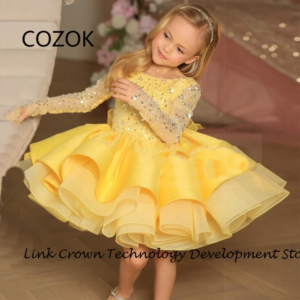 Scoop Flower Girls Dresses with Sequined 2025 Summer A Line Full Sleeve Wedding Party Dresses Knee Length فستان عيد ال GGDL98002
Scoop Flower Girls Dresses with Sequined 2025 Summer A Line Full Sleeve Wedding Party Dresses Knee Length فستان عيد ال GGDL98002