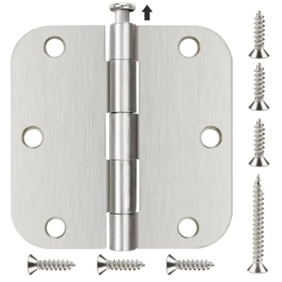 Brushed Door Hinges 3.5 x 3 1/2 Inch Interior Rounded 5/8" Radius Iron Bifold Silver Residential 3 ½"s Hinge for Doors Hardware
Brushed Door Hinges 3.5 x 3 1/2 Inch Interior Rounded 5/8" Radius Iron Bifold Silver Residential 3 ½"s Hinge for Doors Hardware