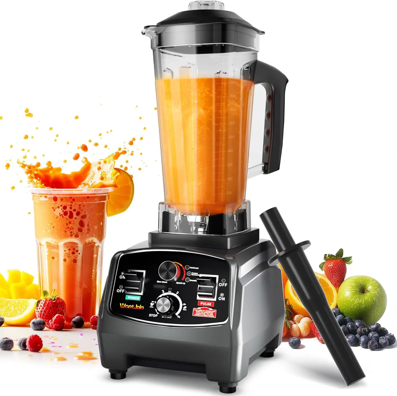 WantJoin Professional Blender, Commercial Blender for kitchen Max 1800W High Power Home and Commercial with Timer
WantJoin Professional Blender, Commercial Blender for kitchen Max 1800W High Power Home and Commercial with Timer