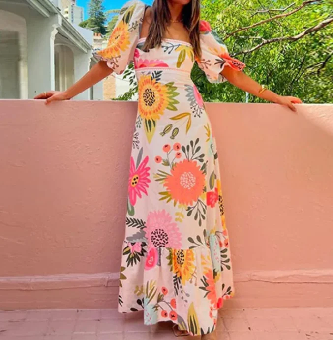 Dresses Women Fashion Printed Bubble Sleeve Dress 2025 Summer New Fashion Women's High Waist Sweet Sexy A-Line Dresses
Dresses Women Fashion Printed Bubble Sleeve Dress 2025 Summer New Fashion Women's High Waist Sweet Sexy A-Line Dresses