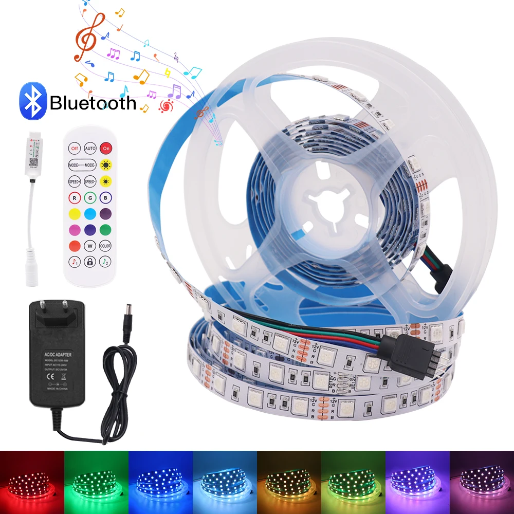 Светодиодная лента с Bluetooth, 12 В, RGB-лента с режимами музыки и времени, SMD 5050, 60 светодиодов на метр, водонепроницаемая светодиодная лента с дистанционным управлением, совместимая с приложением
Светодиодная лента с Bluetooth, 12 В, RGB-лента с режимами музыки и времени, SMD 5050, 60 светодиодов на метр, водонепроницаемая светодиодная лента с дистанционным управлением, совместимая с приложением