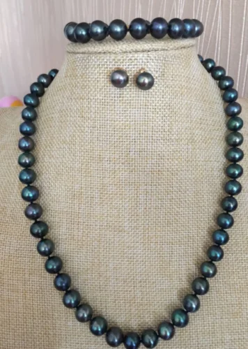 pure natural AAA+ 9-10mm Tahitian Black PEARL NECKLACE BRACELET EARRINGS SET 18"fine jewelryJewelry Making
pure natural AAA+ 9-10mm Tahitian Black PEARL NECKLACE BRACELET EARRINGS SET 18"fine jewelryJewelry Making