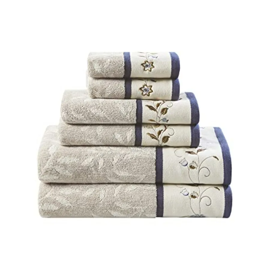 Bathroom use, 100 cotton, navy, luxurious floral embroidered jacquard design, soft and highly absorbent 600 GSM
Bathroom use, 100 cotton, navy, luxurious floral embroidered jacquard design, soft and highly absorbent 600 GSM