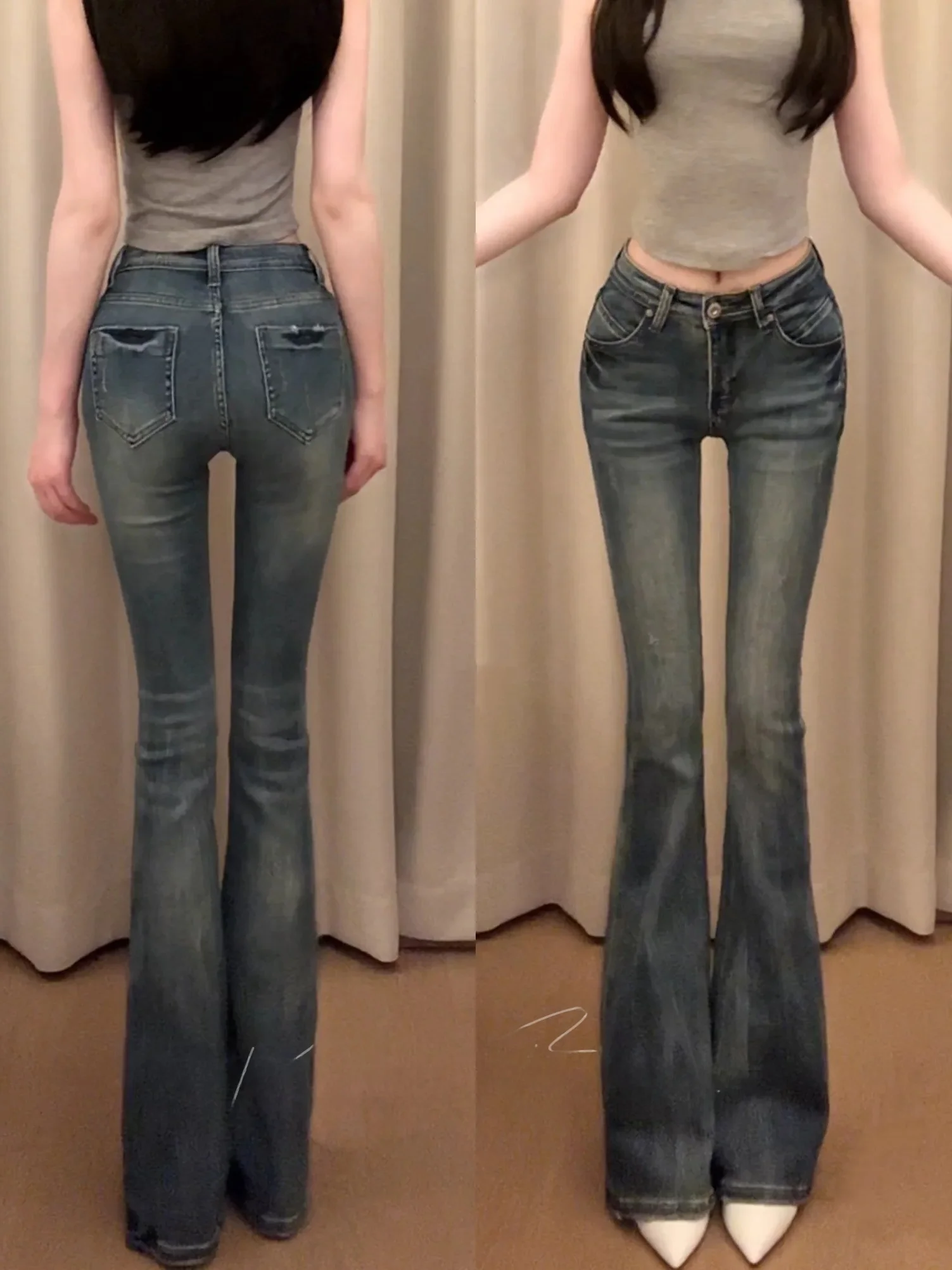 Low Waist High Rise Bell Bottom Denim Jeans Women's Slim Fit Elastic Washed Heavy Duty Butt Lifting Korean Style Long Pants
Low Waist High Rise Bell Bottom Denim Jeans Women's Slim Fit Elastic Washed Heavy Duty Butt Lifting Korean Style Long Pants