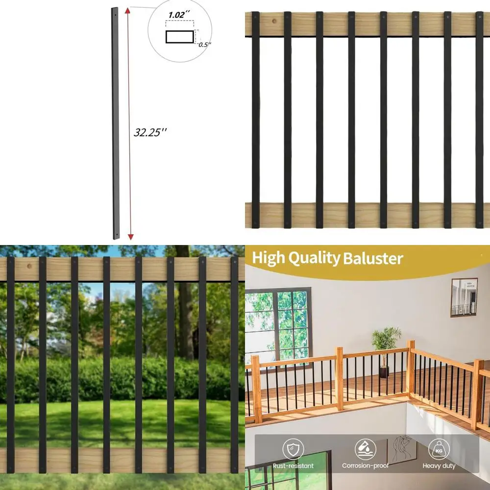 60-Pack 32.25 Deck Balusters with Ends & Screws - Premium Metal Railing Spindles Kit for Decks, Porch, Staircase, Outdoor Balust
60-Pack 32.25 Deck Balusters with Ends & Screws - Premium Metal Railing Spindles Kit for Decks, Porch, Staircase, Outdoor Balust