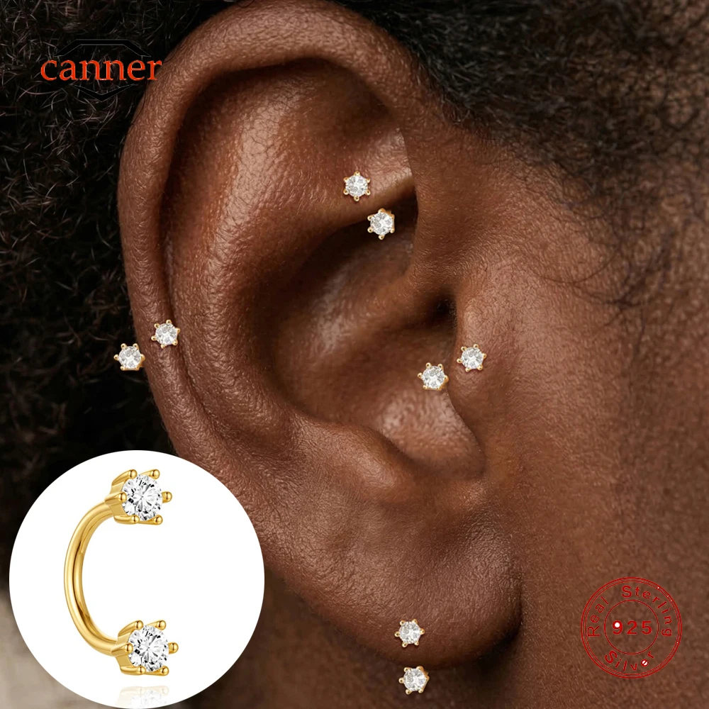 CANNER 1PC 925 Sterling Silver U-shape Six Claws CZ Cartilage Piercing Ear Bone Nose Ring Earring 18K Gold Plated Ear Jewelry
CANNER 1PC 925 Sterling Silver U-shape Six Claws CZ Cartilage Piercing Ear Bone Nose Ring Earring 18K Gold Plated Ear Jewelry