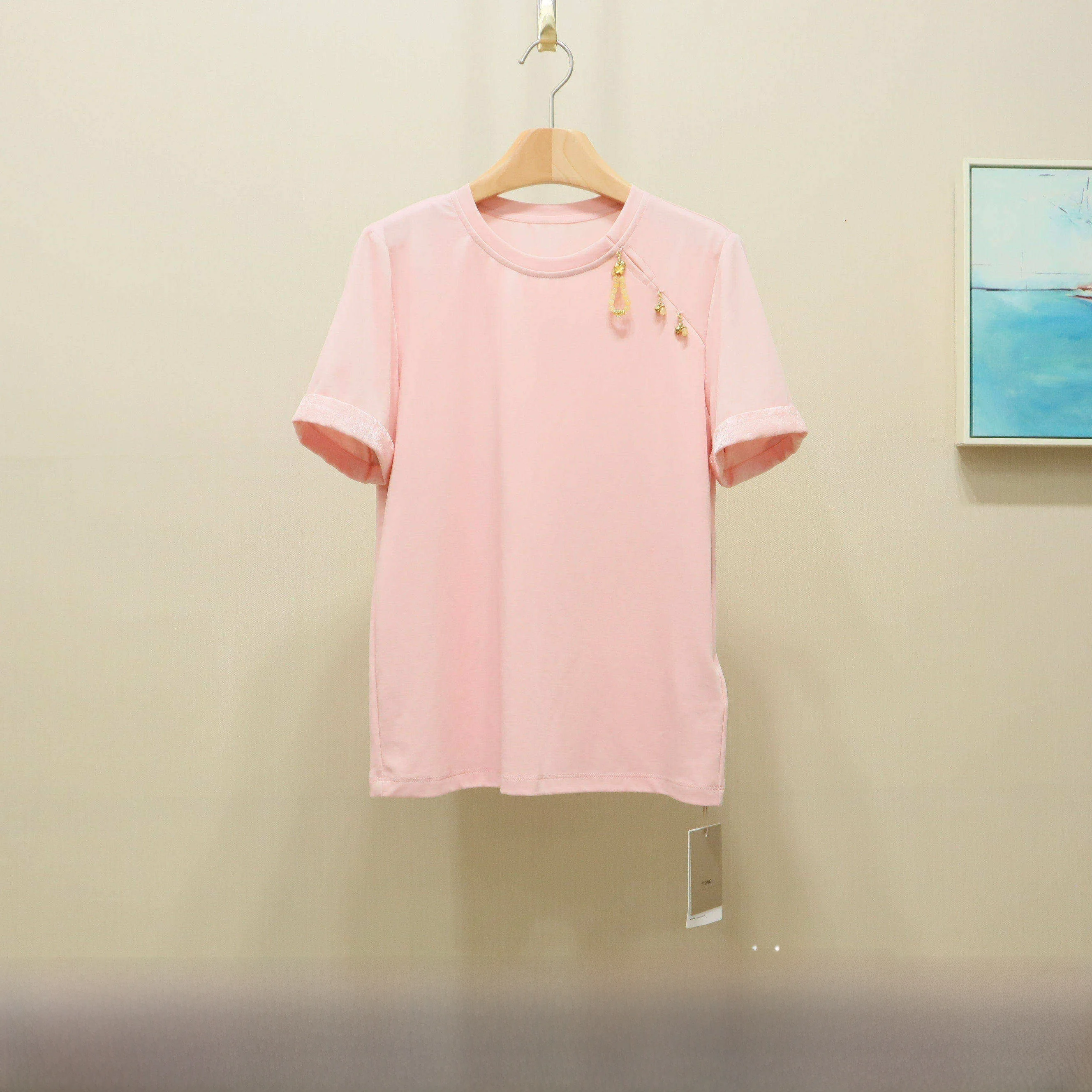 Simple Casual Cotton T-irt Women's Spring New Sle Breathable Comfortable round Ne ort Sve Pure Color Loose Fit
Simple Casual Cotton T-irt Women's Spring New Sle Breathable Comfortable round Ne ort Sve Pure Color Loose Fit