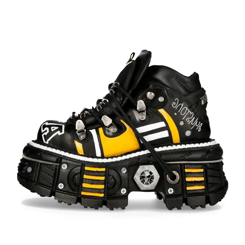 Fashion Punk New Men's Ankle Motorcycle Boots Spanish Tank Metal High-Top Platform Women Genuine Leather Handmade Grunge Shoes
Fashion Punk New Men's Ankle Motorcycle Boots Spanish Tank Metal High-Top Platform Women Genuine Leather Handmade Grunge Shoes