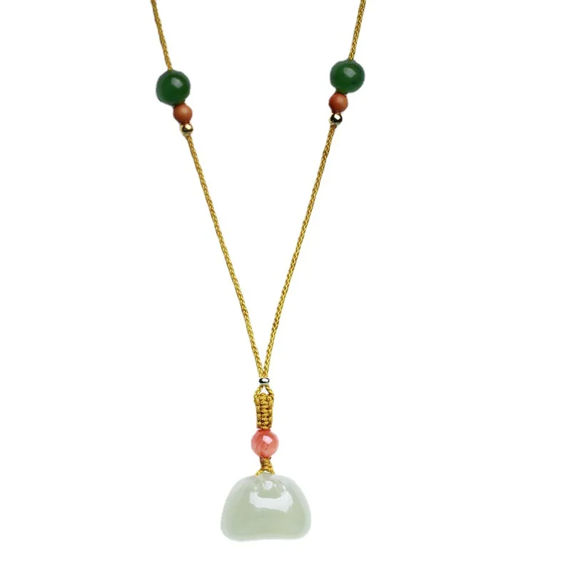 Natural Hetian Jade Small Lock Pendant Necklace Unisex Stylish Minimalist Versatile Jewelry Gifts
Natural Hetian Jade Small Lock Pendant Necklace Unisex Stylish Minimalist Versatile Jewelry Gifts