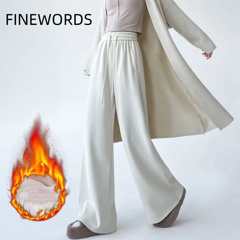 FINEWORDS Vintage Winter Cashmere Flared Pants Women Elastic Waist Wide Leg Baggy Pants Streetwear Casual Bell Bottom Pants
FINEWORDS Vintage Winter Cashmere Flared Pants Women Elastic Waist Wide Leg Baggy Pants Streetwear Casual Bell Bottom Pants