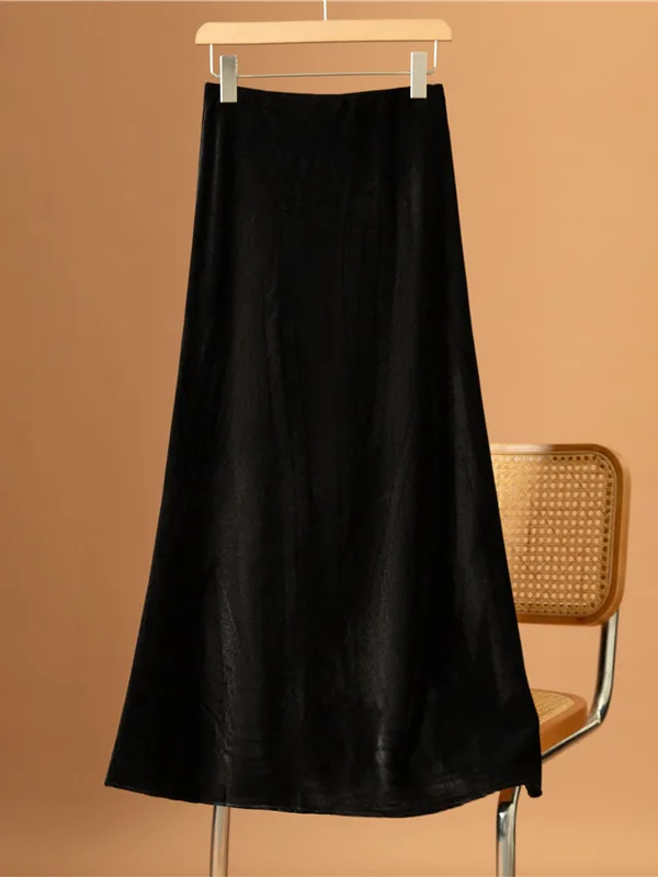 New Chinese Sle High Waist Velvet Color A-Line Skirt plus Size Women's Long Autumn Faion Retro Commute Long Skirt
New Chinese Sle High Waist Velvet Color A-Line Skirt plus Size Women's Long Autumn Faion Retro Commute Long Skirt