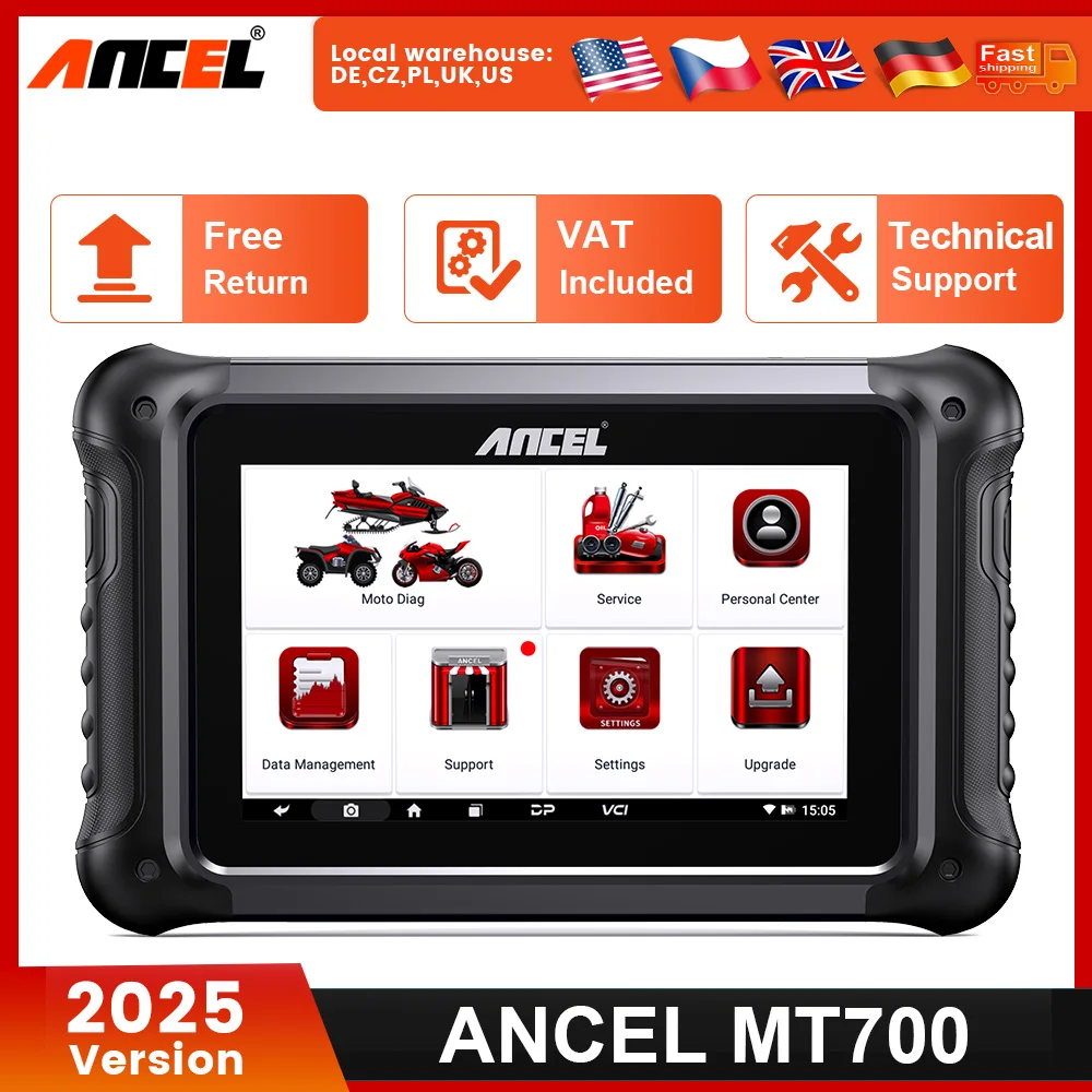 ANCEL MT700 Motorcycle OBD2 Scanner Full Systems Oil Reset ABS Diagnostic Tool 35+ Reset Professional Motorcycle Scan Tool
ANCEL MT700 Motorcycle OBD2 Scanner Full Systems Oil Reset ABS Diagnostic Tool 35+ Reset Professional Motorcycle Scan Tool