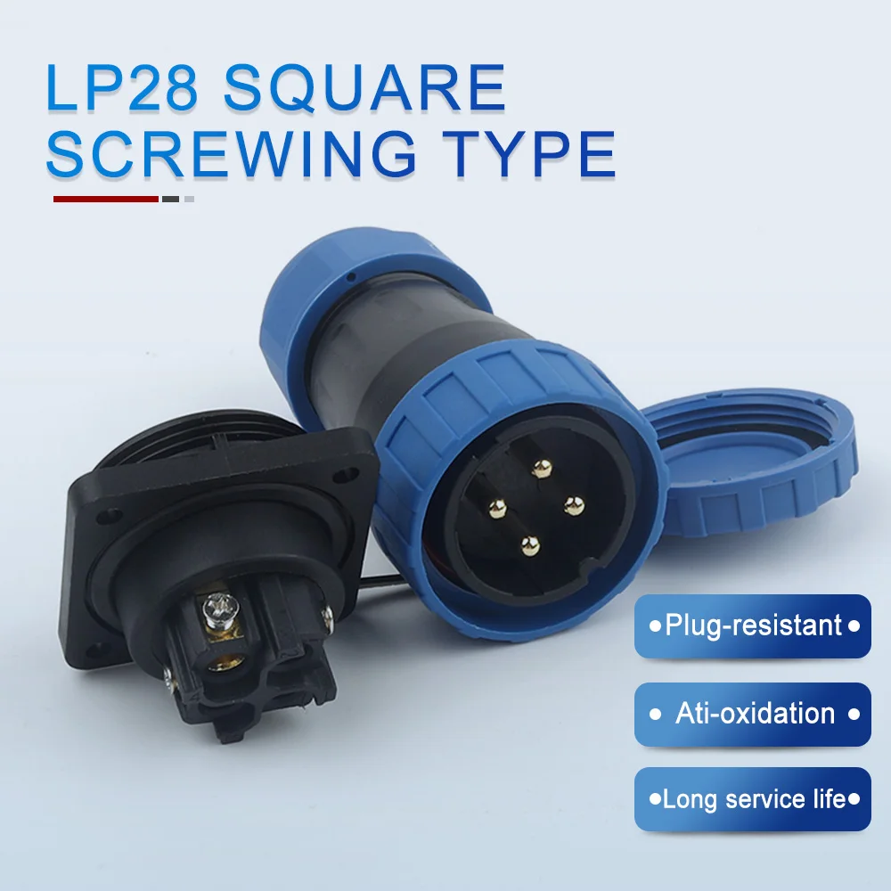 LP/SP28 Screws Square Type Cable Connector IP68 Waterproof Aviation Male Female Plug Socket 2 3 4 Pin Wiring No Welding Required
LP/SP28 Screws Square Type Cable Connector IP68 Waterproof Aviation Male Female Plug Socket 2 3 4 Pin Wiring No Welding Required