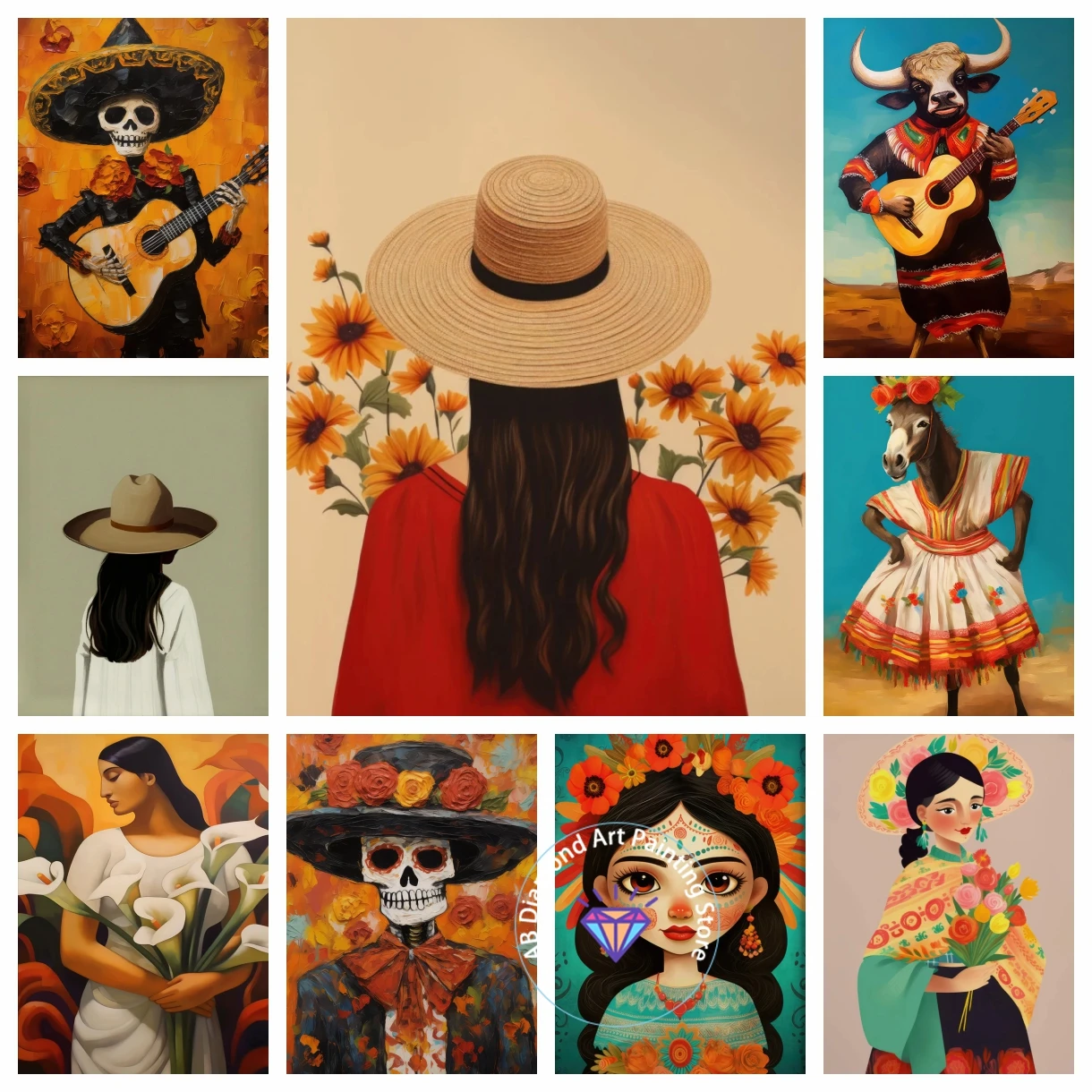AB Diamond Painting Kits Art Mexican Woman Boho Girl Embroidery Jewelry Mosaic Cross Stitch Home Decor Children's Gift Crafts
AB Diamond Painting Kits Art Mexican Woman Boho Girl Embroidery Jewelry Mosaic Cross Stitch Home Decor Children's Gift Crafts
