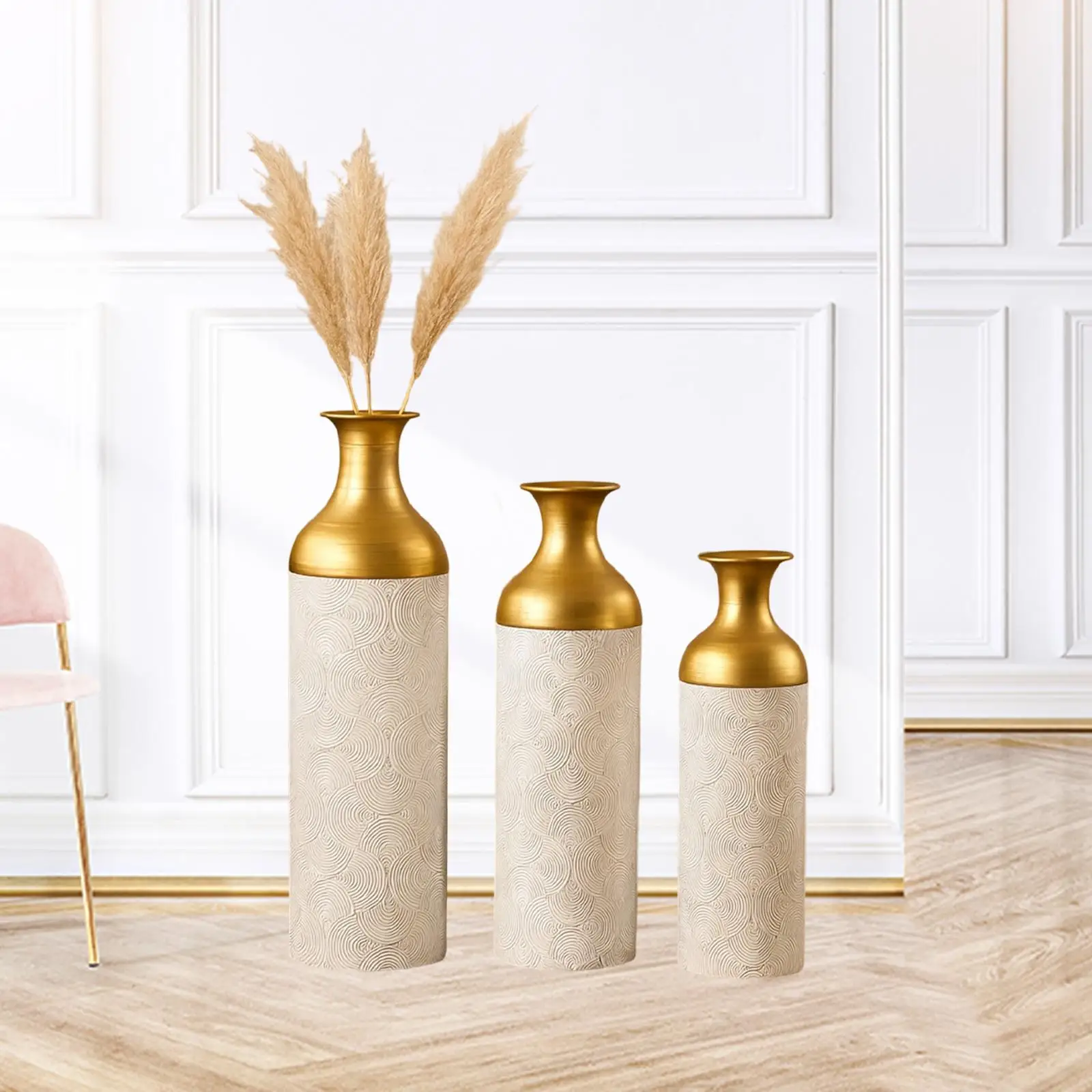Wavy Pattern Iron Floor Vase Set Three Size Decorative Vases for Living Room Corner Modern Home Decoration
Wavy Pattern Iron Floor Vase Set Three Size Decorative Vases for Living Room Corner Modern Home Decoration