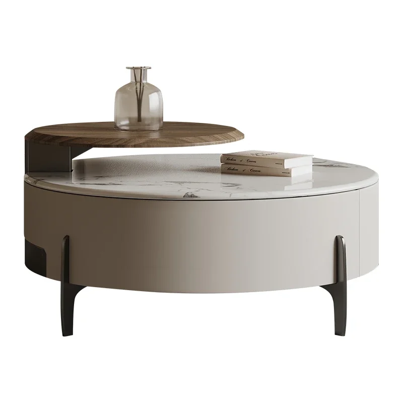 Italian multi-functional storage round coffee table New modern simple rock slab coffee table
Italian multi-functional storage round coffee table New modern simple rock slab coffee table