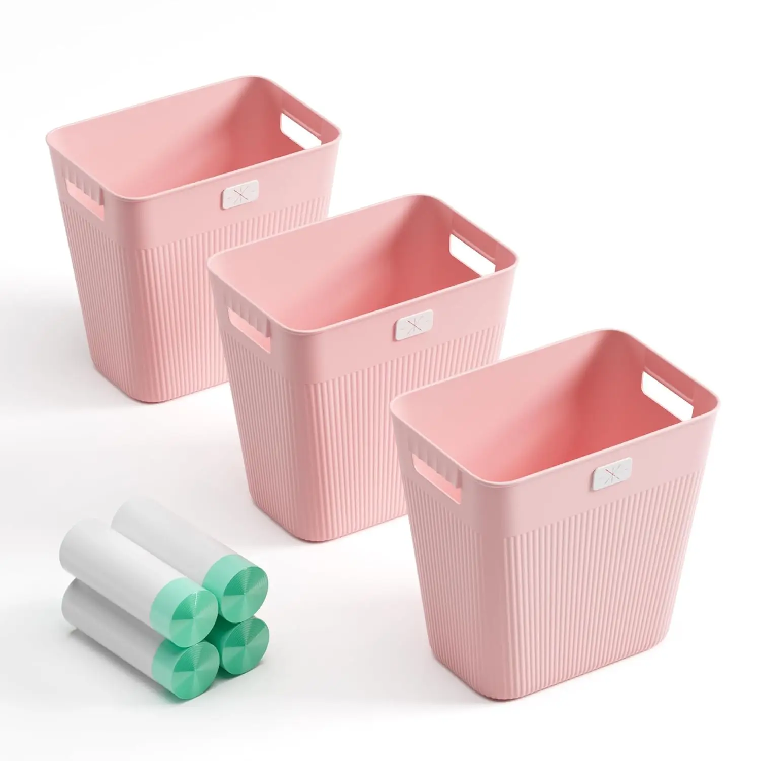 JOYMOOP Slim Trash Can 3-Pack, 2.9 Gallon Plastic Wastebasket for Bathroom, Bedroom, Office, Kitchen with 4 Rolls Bags, Pink
JOYMOOP Slim Trash Can 3-Pack, 2.9 Gallon Plastic Wastebasket for Bathroom, Bedroom, Office, Kitchen with 4 Rolls Bags, Pink
