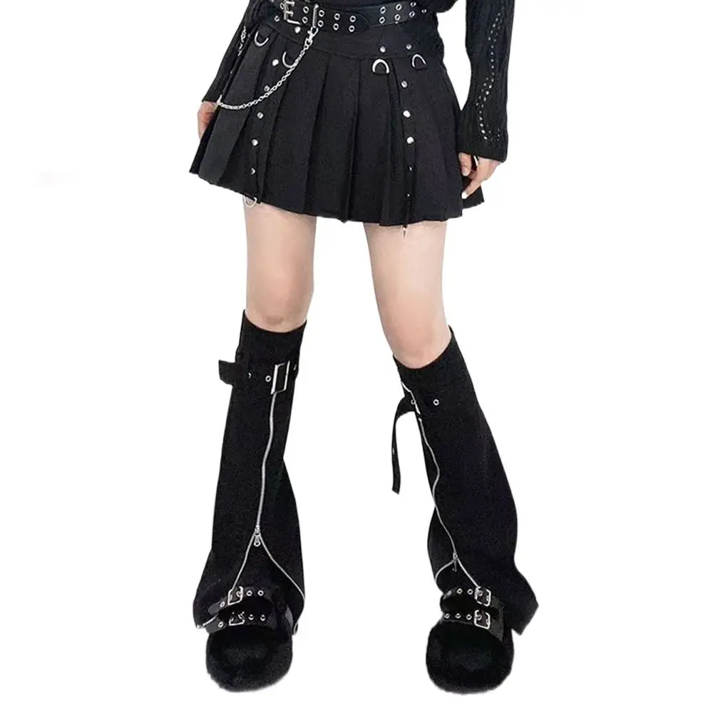 Punk Black Leg Warmers PU Denim Zippered Flared Leg Thigh Harness Strap High Socks Women
Punk Black Leg Warmers PU Denim Zippered Flared Leg Thigh Harness Strap High Socks Women