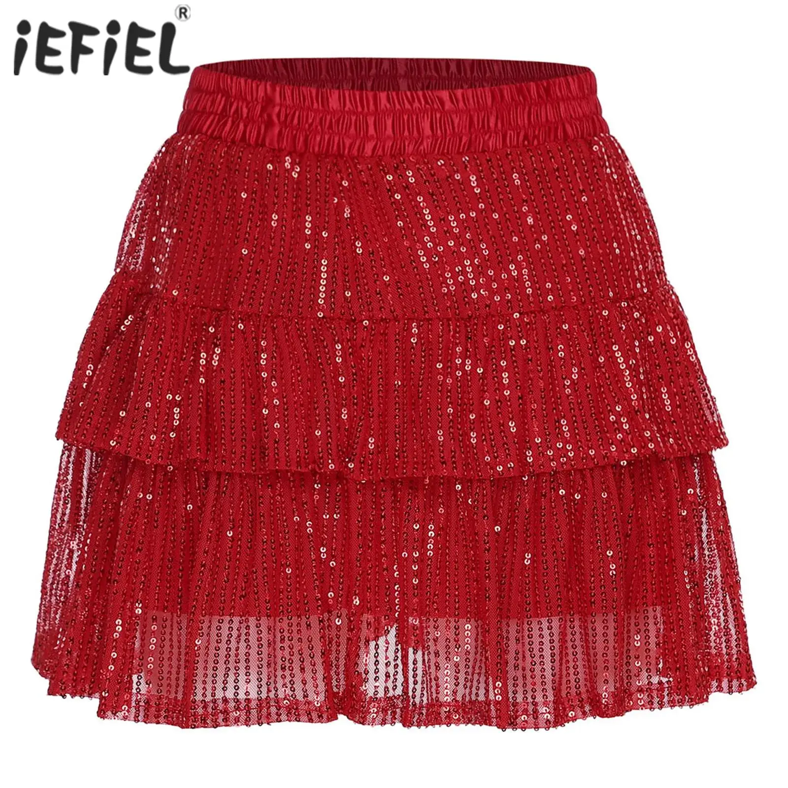 Женская блестящая мини-юбка с пайетками, многоярусными оборками, эластичным поясом и подкладкой, для чирлидинга, танцев, рейвов и клубной одежды
Женская блестящая мини-юбка с пайетками, многоярусными оборками, эластичным поясом и подкладкой, для чирлидинга, танцев, рейвов и клубной одежды