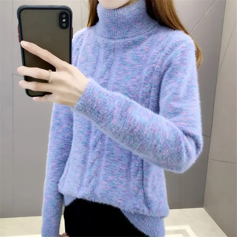 2025 Autumn Winter Thick Turtleneck Faux Mink Cashmere Sweater Women Pullover Jumpers Ladies High Collar Long Sleeve Tops Female
2025 Autumn Winter Thick Turtleneck Faux Mink Cashmere Sweater Women Pullover Jumpers Ladies High Collar Long Sleeve Tops Female