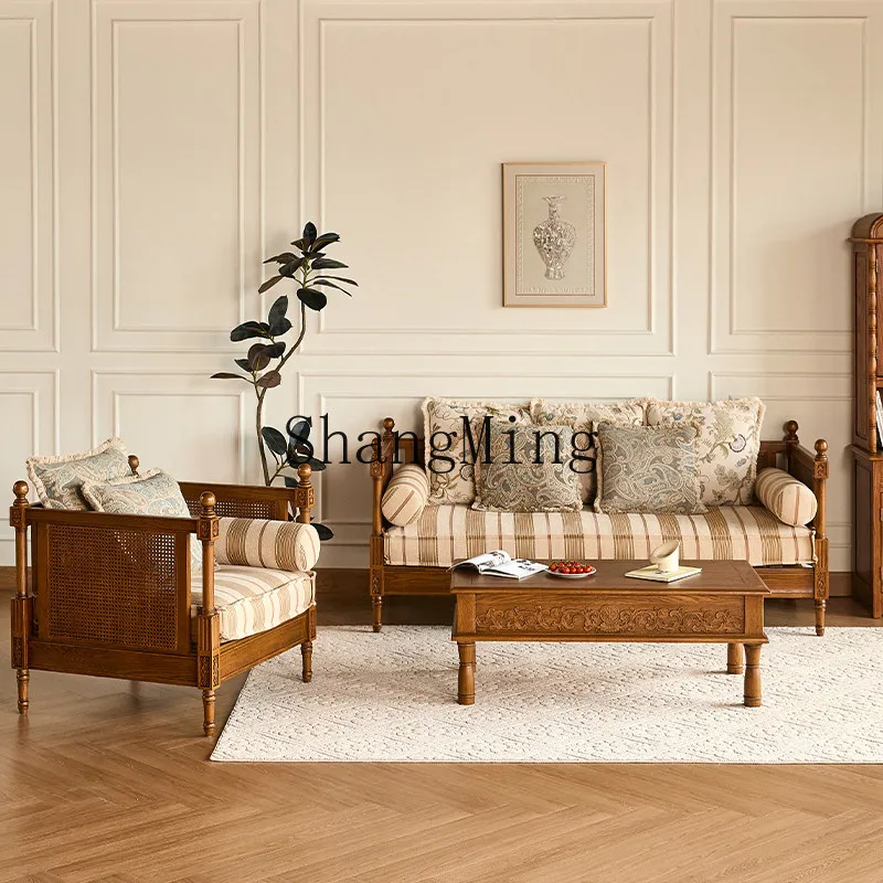 FG solid wood rattan surface single seat three person widened sofa living room furniture retro straight row combination sofa
FG solid wood rattan surface single seat three person widened sofa living room furniture retro straight row combination sofa