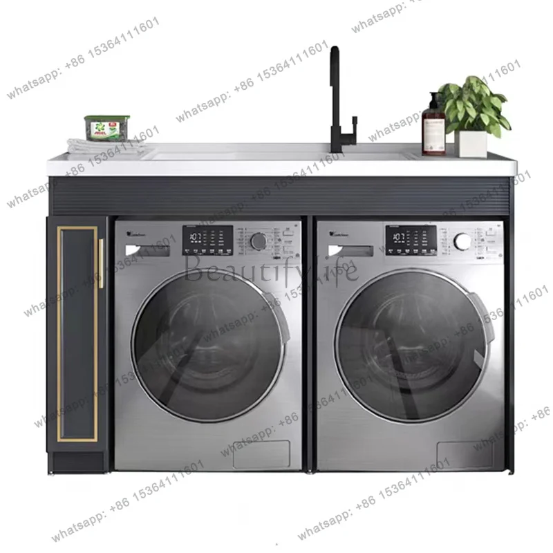Aluminum Alloy Washer and Dryer Cabinet with Countertop Basin Storage Bathroom Balcony Cabinet Bathroom Furniture
Aluminum Alloy Washer and Dryer Cabinet with Countertop Basin Storage Bathroom Balcony Cabinet Bathroom Furniture