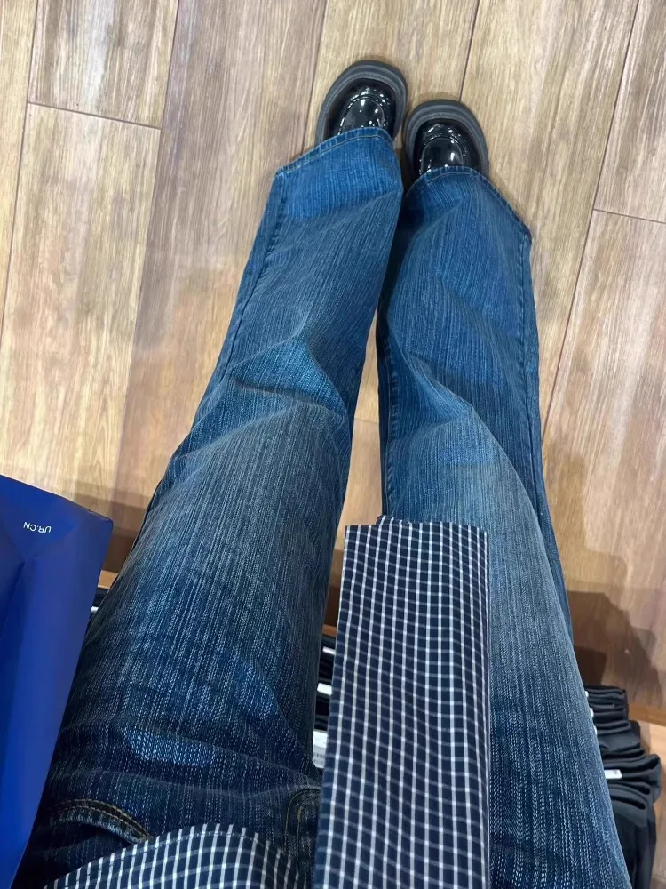 Женские расклешенные джинсы с бамбуковым узором, осенние мешковатые широкие джинсовые брюки, женские свободные брюки-клеш в стиле ретро с высокой талией 
Женские расклешенные джинсы с бамбуковым узором, осенние мешковатые широкие джинсовые брюки, женские свободные брюки-клеш в стиле ретро с высокой талией