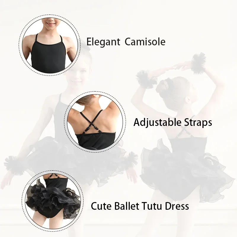 Girls Ballet Dance Leotards Kids Sleeveless Camisole Tutu Dance Dresses with Cross Back Adjustable Straps
Girls Ballet Dance Leotards Kids Sleeveless Camisole Tutu Dance Dresses with Cross Back Adjustable Straps