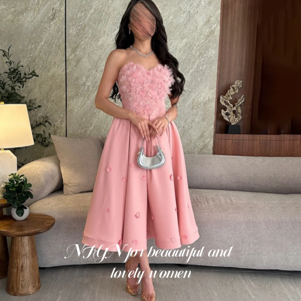 NFYN Pink Elegant Formal Gown Sweetheart Sleeveless Backless Prom Dress Appliques Evening Dress for Woman حزب فساتين Customized
NFYN Pink Elegant Formal Gown Sweetheart Sleeveless Backless Prom Dress Appliques Evening Dress for Woman حزب فساتين Customized