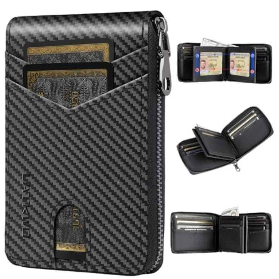 Men's RFID Blocking Zipper Large Dimensions Wallet with 2 ID Windows - Large Capacity Design, 13 Credit Card Slots
Men's RFID Blocking Zipper Large Dimensions Wallet with 2 ID Windows - Large Capacity Design, 13 Credit Card Slots
