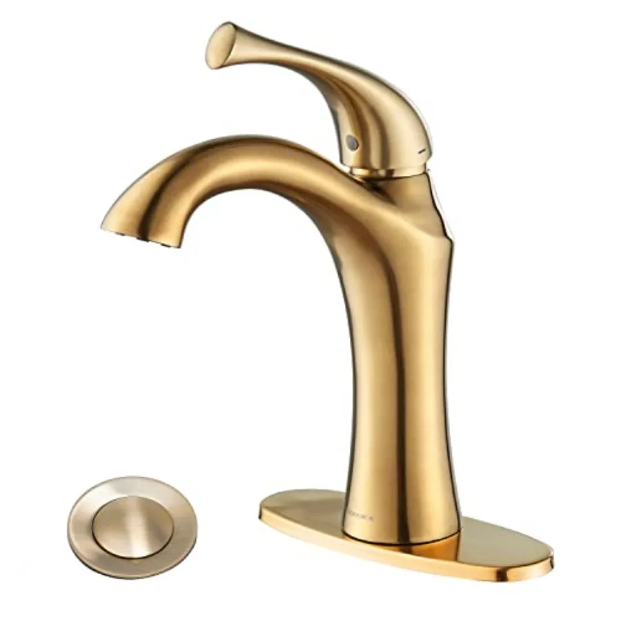 Bathroom Faucet, Single Handle Basin Vanity Faucet, 1 or 3 Hole Bathroom Sink Faucet with Pop-up Drain Assembly Deck Plate
Bathroom Faucet, Single Handle Basin Vanity Faucet, 1 or 3 Hole Bathroom Sink Faucet with Pop-up Drain Assembly Deck Plate