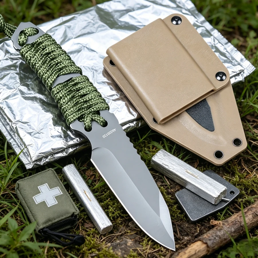 Sheath-worn Straight Knife 8Cr13Mo Blade Orange/green Nylon Rope Handle Portable Fishing Knife for Outdoor Camping Men's Gifts
Sheath-worn Straight Knife 8Cr13Mo Blade Orange/green Nylon Rope Handle Portable Fishing Knife for Outdoor Camping Men's Gifts