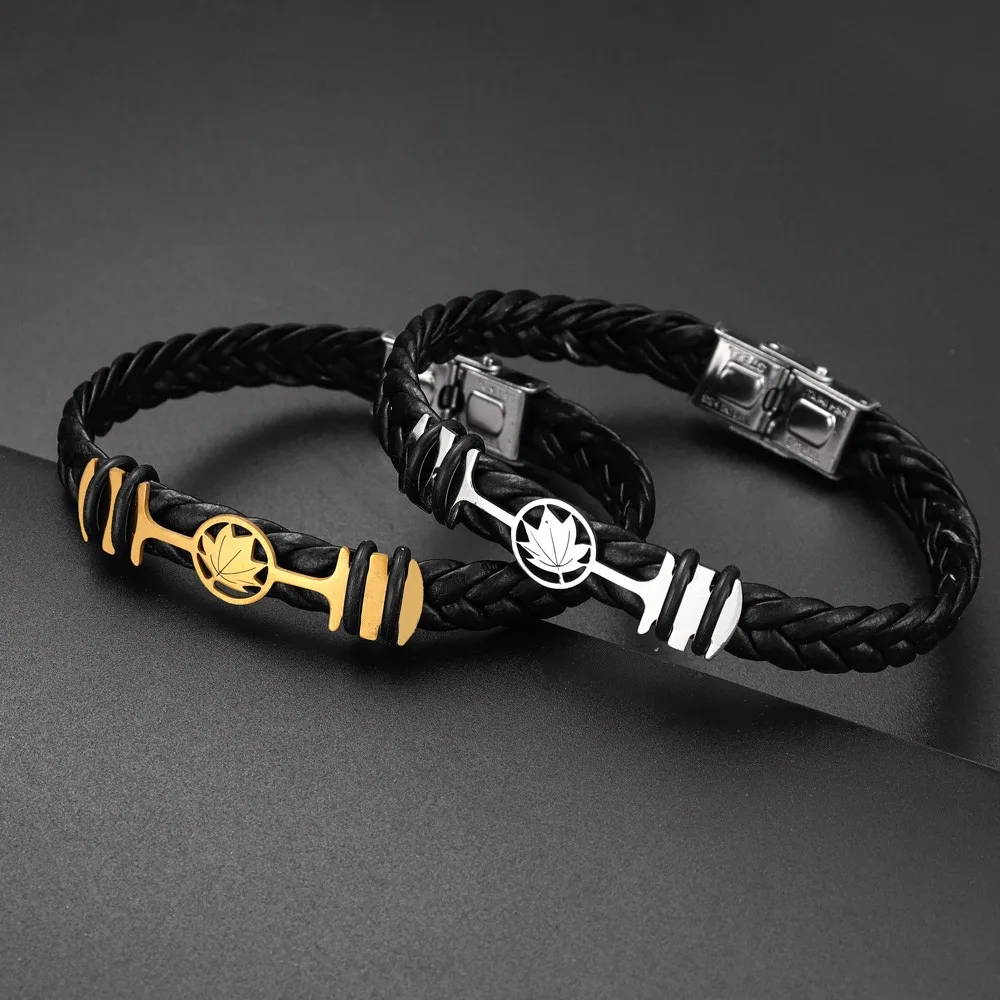 Trend Silicone Stainless Steel Maple Leaf Bracelet Charming Men's Bracelet New Fashion Jewelry Accessories Party Valentine's Day
Trend Silicone Stainless Steel Maple Leaf Bracelet Charming Men's Bracelet New Fashion Jewelry Accessories Party Valentine's Day