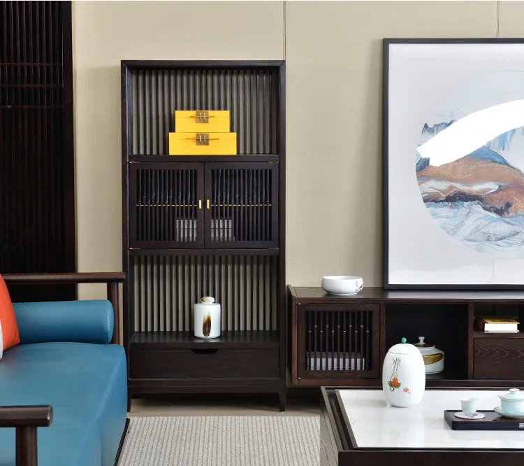 DV Vertical display cabinet Solid wood new Chinese style against the wall
DV Vertical display cabinet Solid wood new Chinese style against the wall