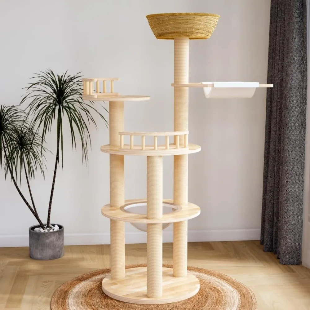 Modern Wood Cat Tree for Large Cats,luxury Rattan Oak Cat Trees Towers, with Capsule &hammock, 3 Weaving Cat Nests
Modern Wood Cat Tree for Large Cats,luxury Rattan Oak Cat Trees Towers, with Capsule &hammock, 3 Weaving Cat Nests