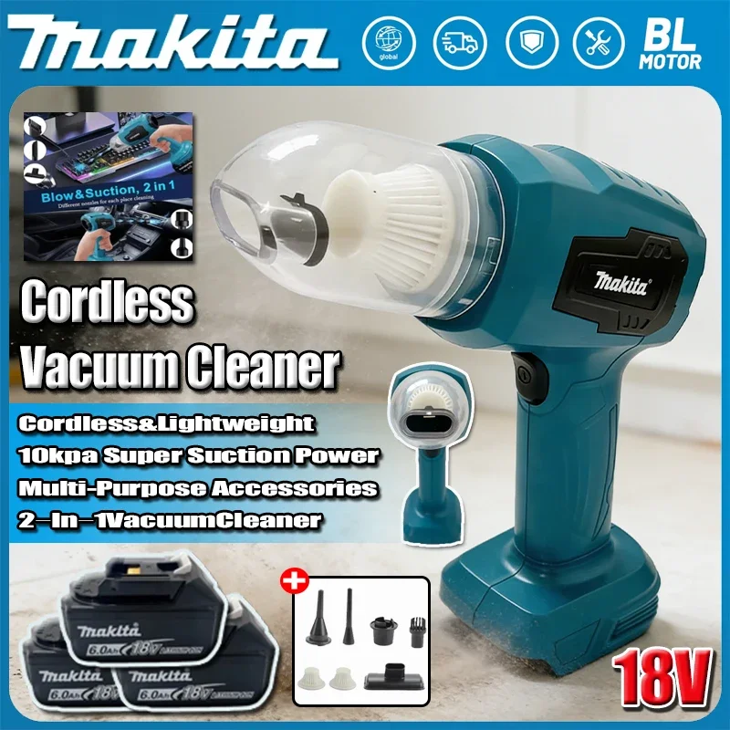 Мини-пылесос Makita для автомобиля, 100 мл, беспроводной, портативный, для чистки клавиатуры и автомобиля, совместим с аккумулятором Makita 18В
Мини-пылесос Makita для автомобиля, 100 мл, беспроводной, портативный, для чистки клавиатуры и автомобиля, совместим с аккумулятором Makita 18В