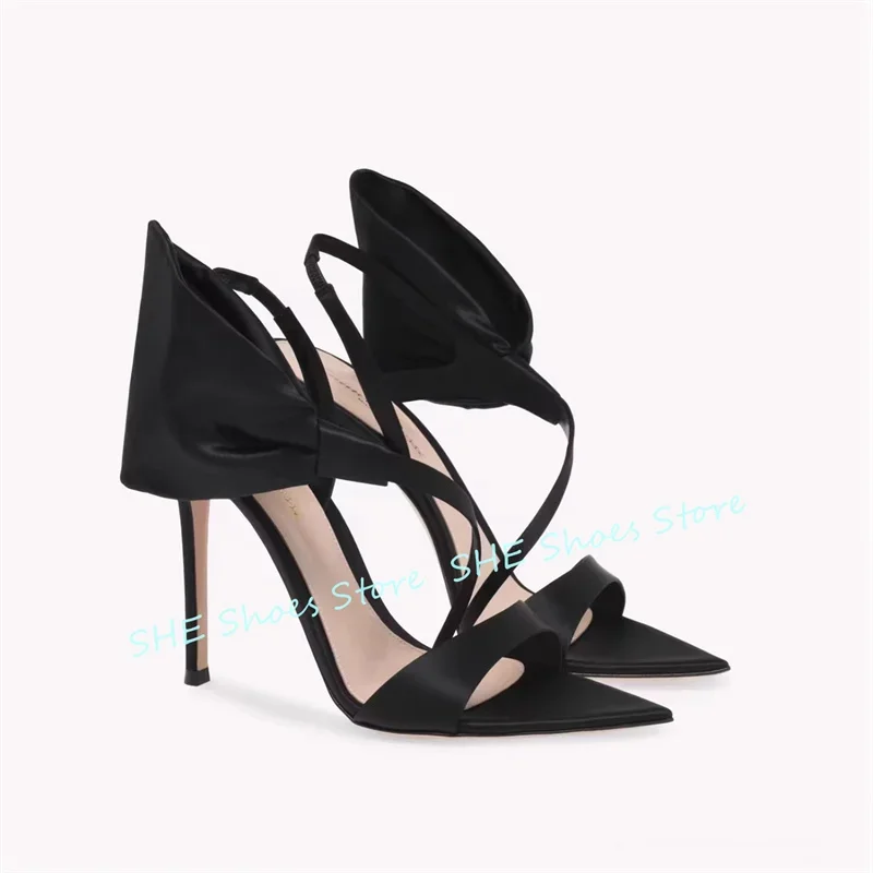 Sexy Pointed Toe High Heel Satin Bowknot Women Pumps Summer Narrow Band Stiletto Slip-On Sandals Ladies Party Dress Shoes
Sexy Pointed Toe High Heel Satin Bowknot Women Pumps Summer Narrow Band Stiletto Slip-On Sandals Ladies Party Dress Shoes