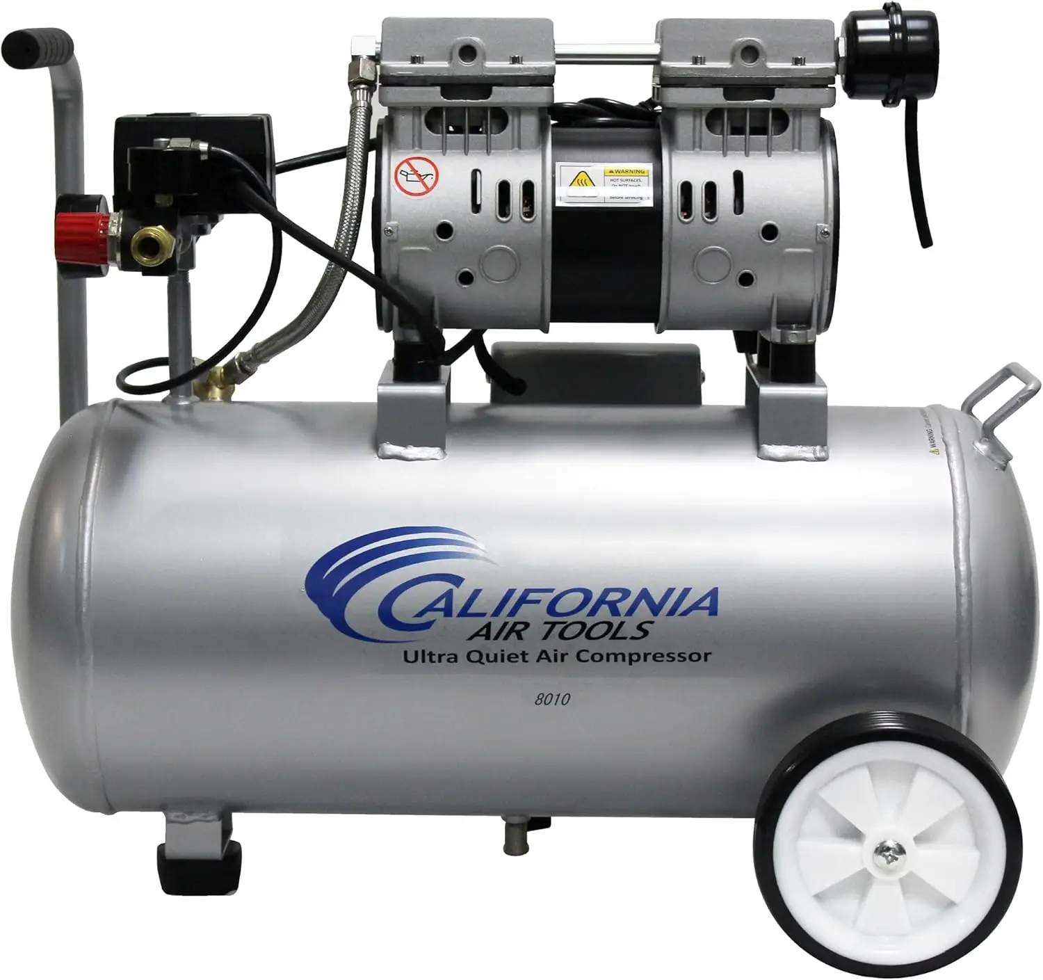 8010 1.0 HP Ultra Quiet and Oil-Free Air Compressor, 8 Gallon Steel Tank, Lightweight with Wheels, 60 dBA N
8010 1.0 HP Ultra Quiet and Oil-Free Air Compressor, 8 Gallon Steel Tank, Lightweight with Wheels, 60 dBA N