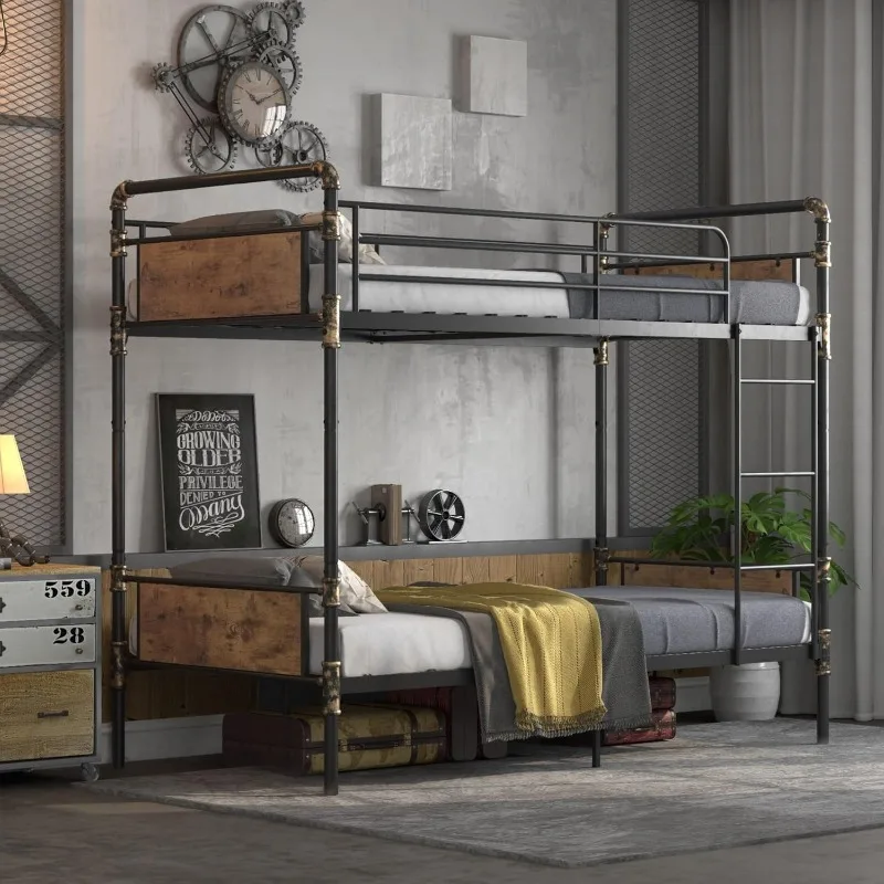 2 IN 1 Metal Bunk Bed Twin Over Twin, Convertible Twin Bunk Beds into 2 Individual Twin Size Bed for Kids Adults
2 IN 1 Metal Bunk Bed Twin Over Twin, Convertible Twin Bunk Beds into 2 Individual Twin Size Bed for Kids Adults