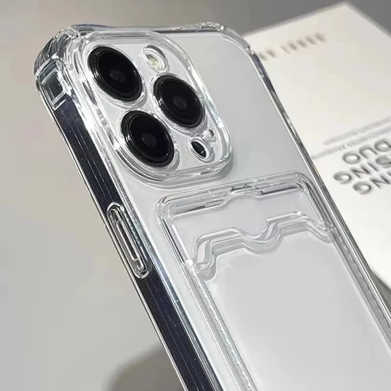 Shockproof Clear Soft TPU Phone Case For iPhone 16 15 14 13 12 11 Pro Max XR XS MAX 7 8 PLUS Protection Back Card Pocket Covers
Shockproof Clear Soft TPU Phone Case For iPhone 16 15 14 13 12 11 Pro Max XR XS MAX 7 8 PLUS Protection Back Card Pocket Covers